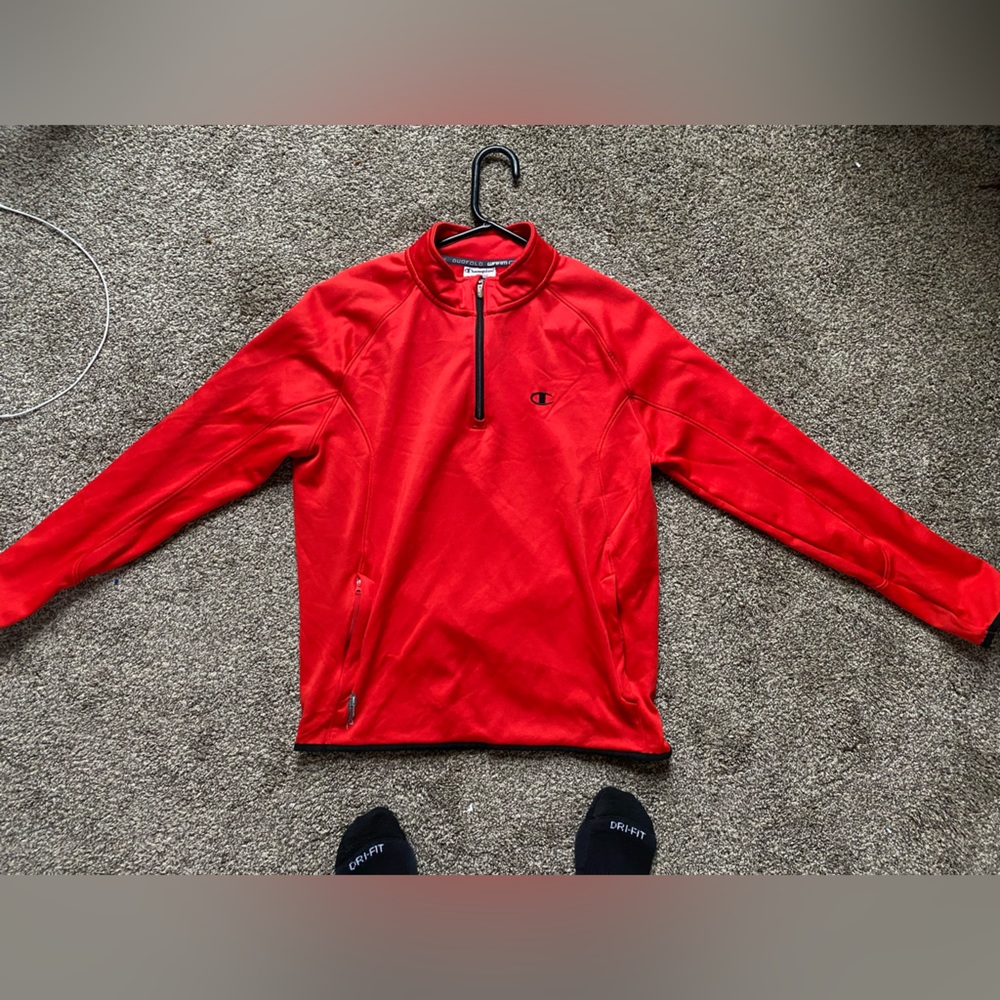 Champions Men’s- Sport Quarter-Zip Pullover, Red/ Medium